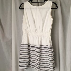 White & Blue Striped Dress